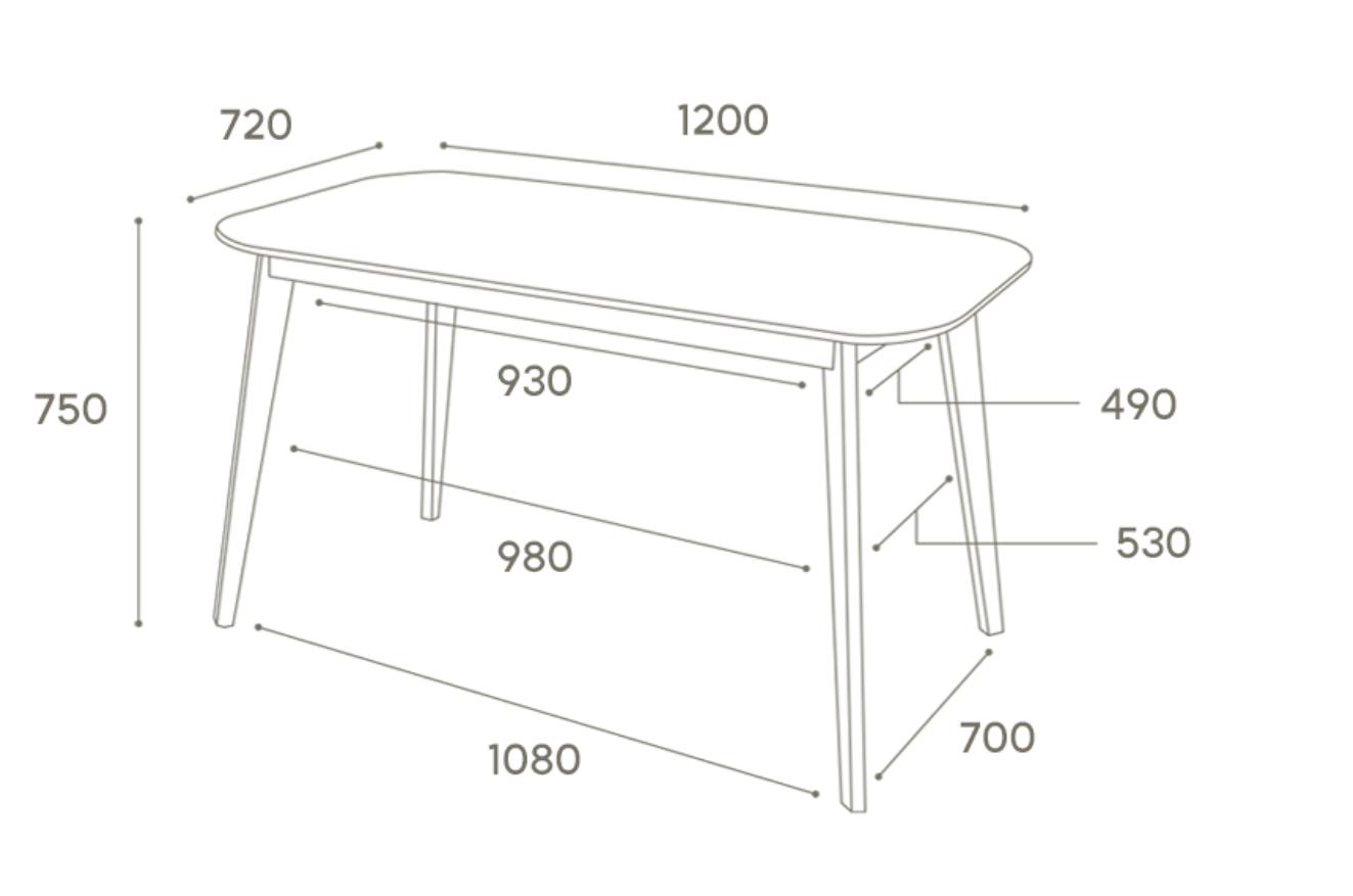 【120cm】選べる椅子 ウッド ダイニングテーブル