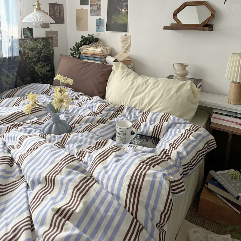 韓国 ベッドカバー | 掛け布団 ストライプ 寝具