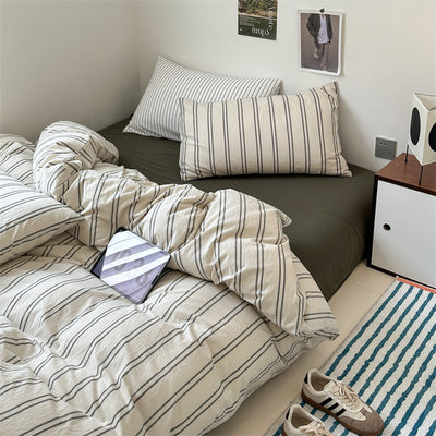 選べるサイズ3点セット basic striped bed linen