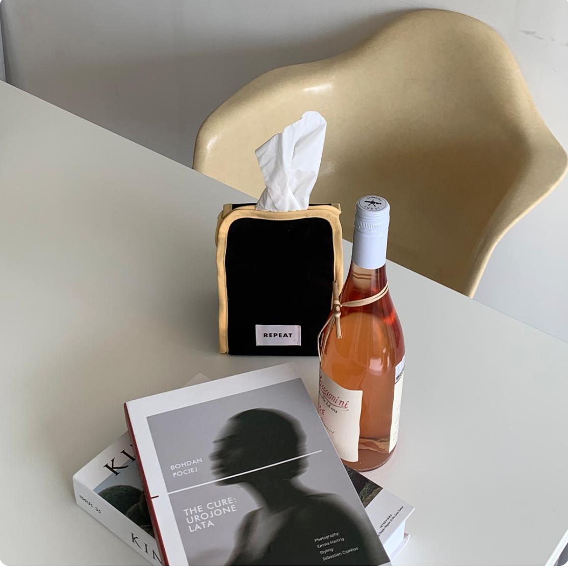 キルティング ティッシュケース | black ver.