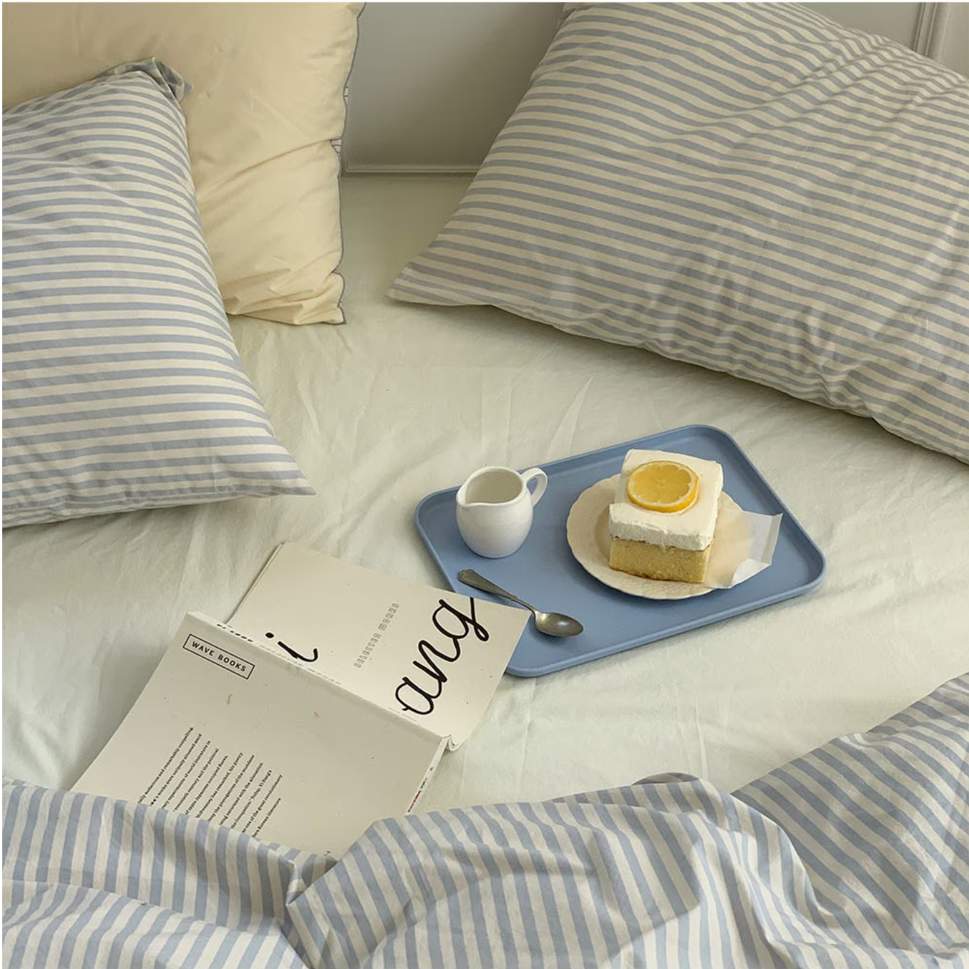 powder striped Pillow | La Tulipe