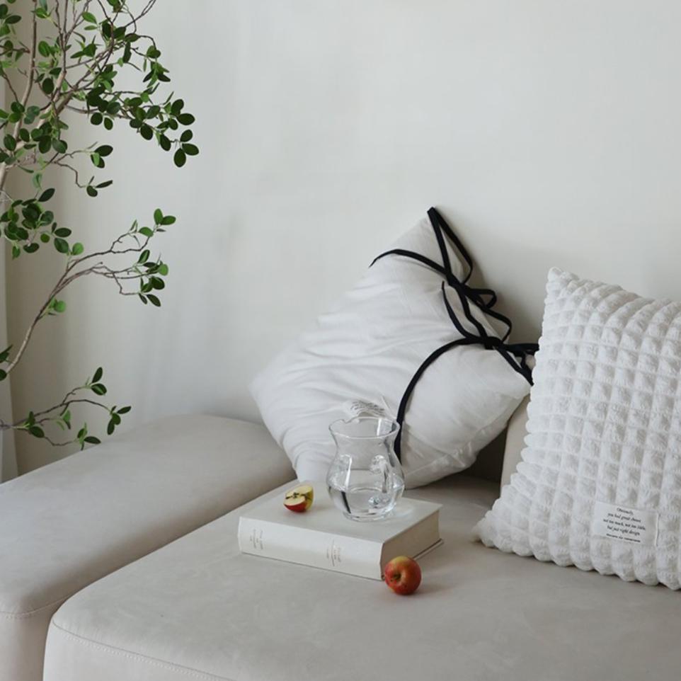 ストリングリボン クッションカバー | ribbon cushion case