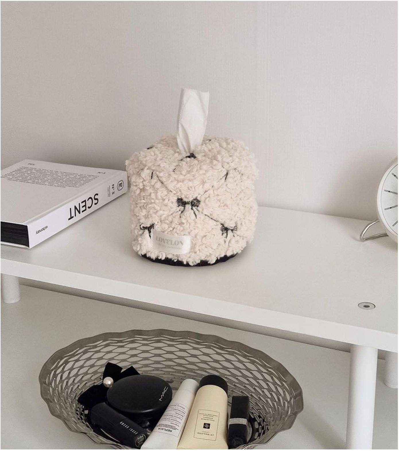 もこもこリボン ティッシュケース | ribbon tissue case