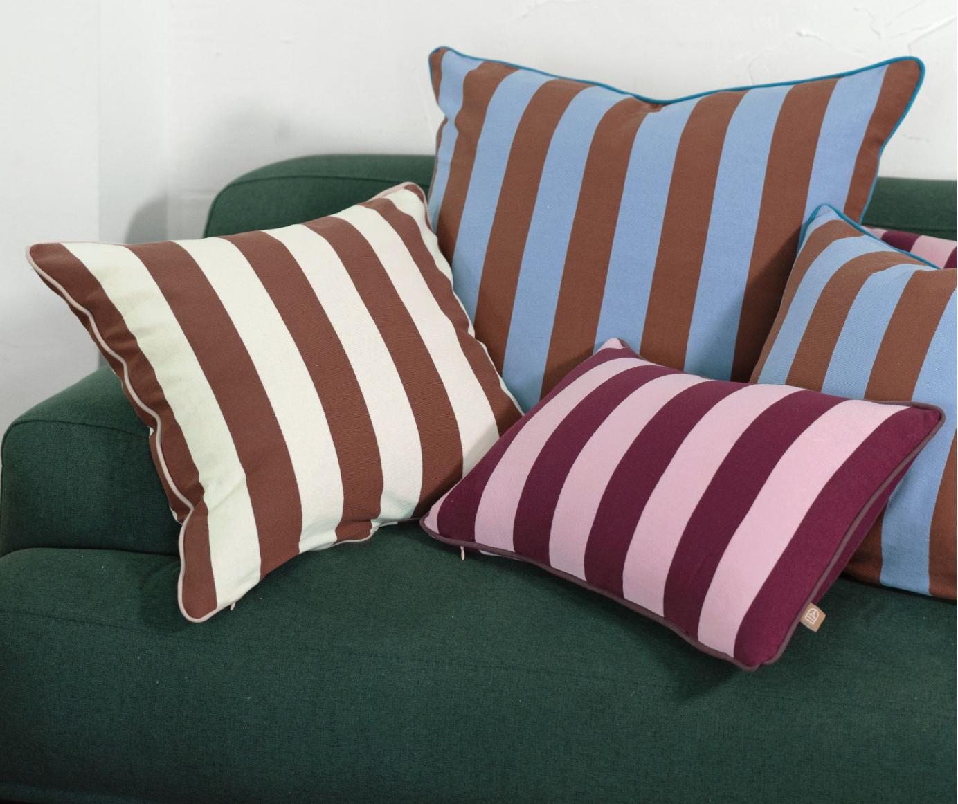 ストライプ コットンニット クッションカバー | knit cushion cover