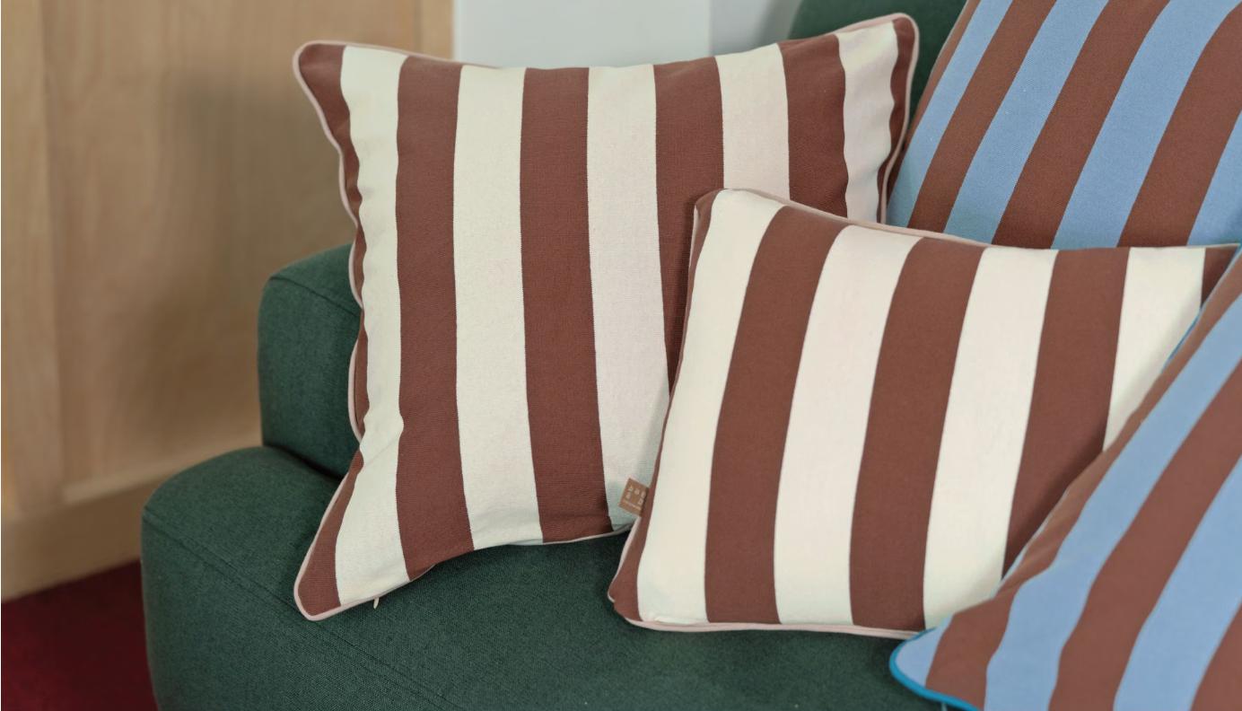 ストライプ コットンニット クッションカバー | knit cushion cover