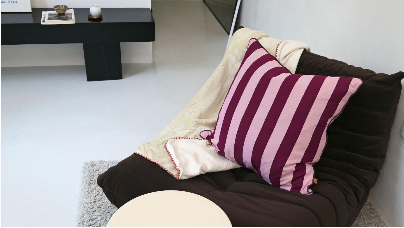 ストライプ コットンニット クッションカバー | knit cushion cover