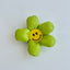 smile face puffy flower grip #green