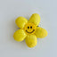 smile face puffy flower grip #yellow