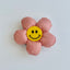 smile face puffy flower grip #pink