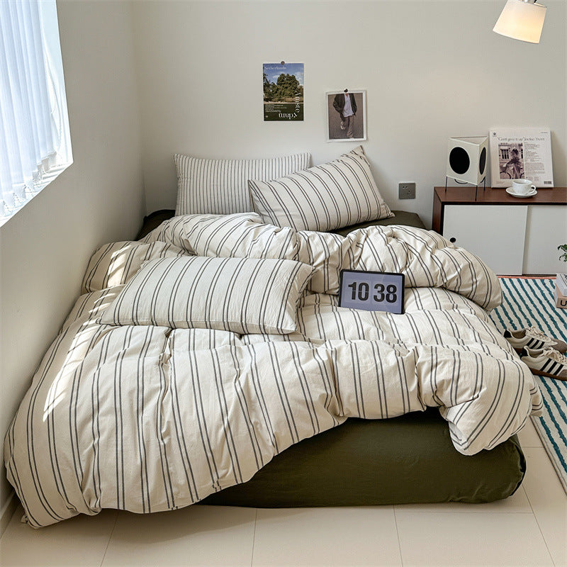 選べるサイズ3点セット basic striped bed linen
