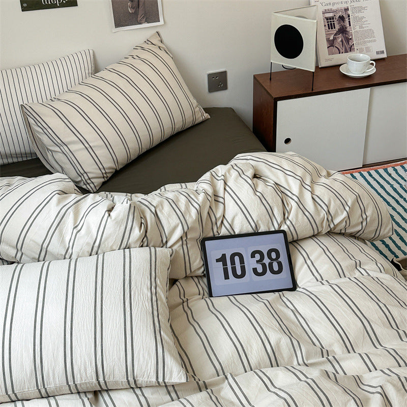 選べるサイズ3点セット basic striped bed linen