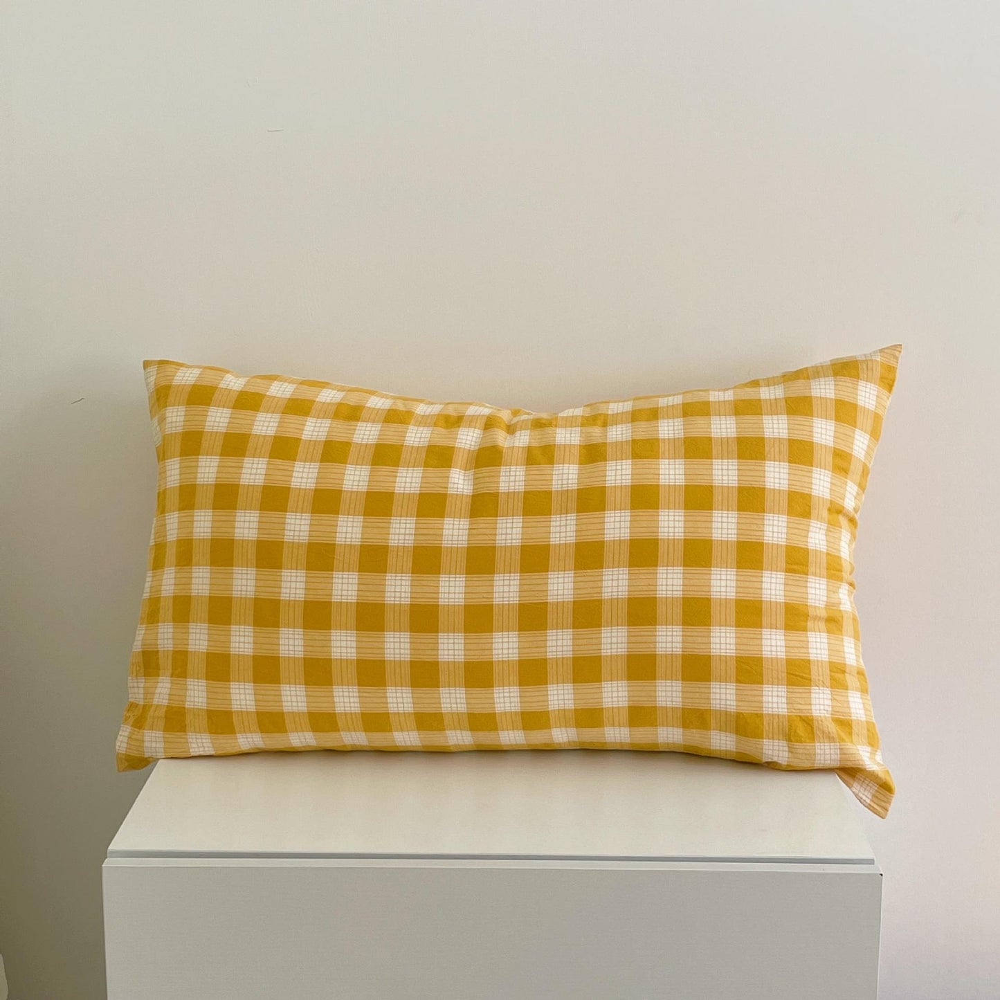 2ピースセット yellow checker pillow case