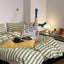 選べるサイズ 3点セット greentea striped bed linen