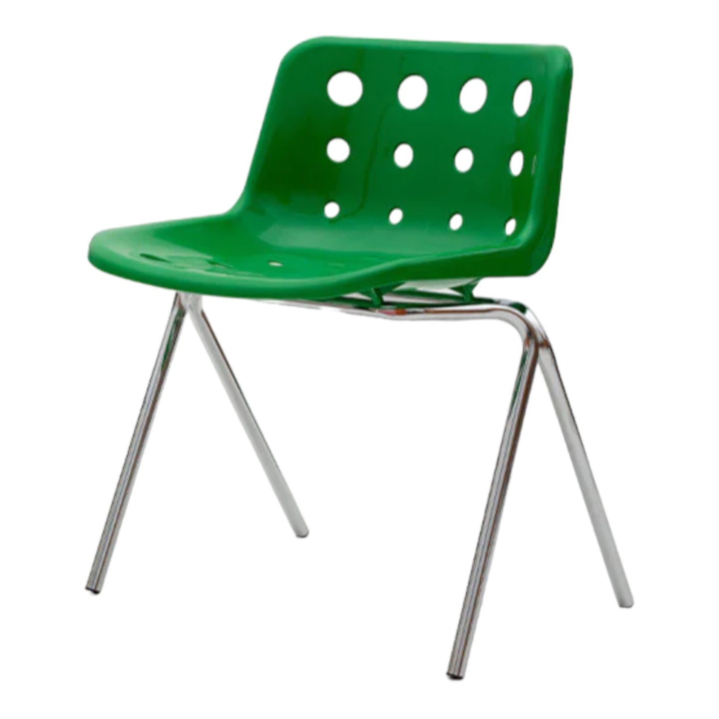 緑色の穴の空いた椅子