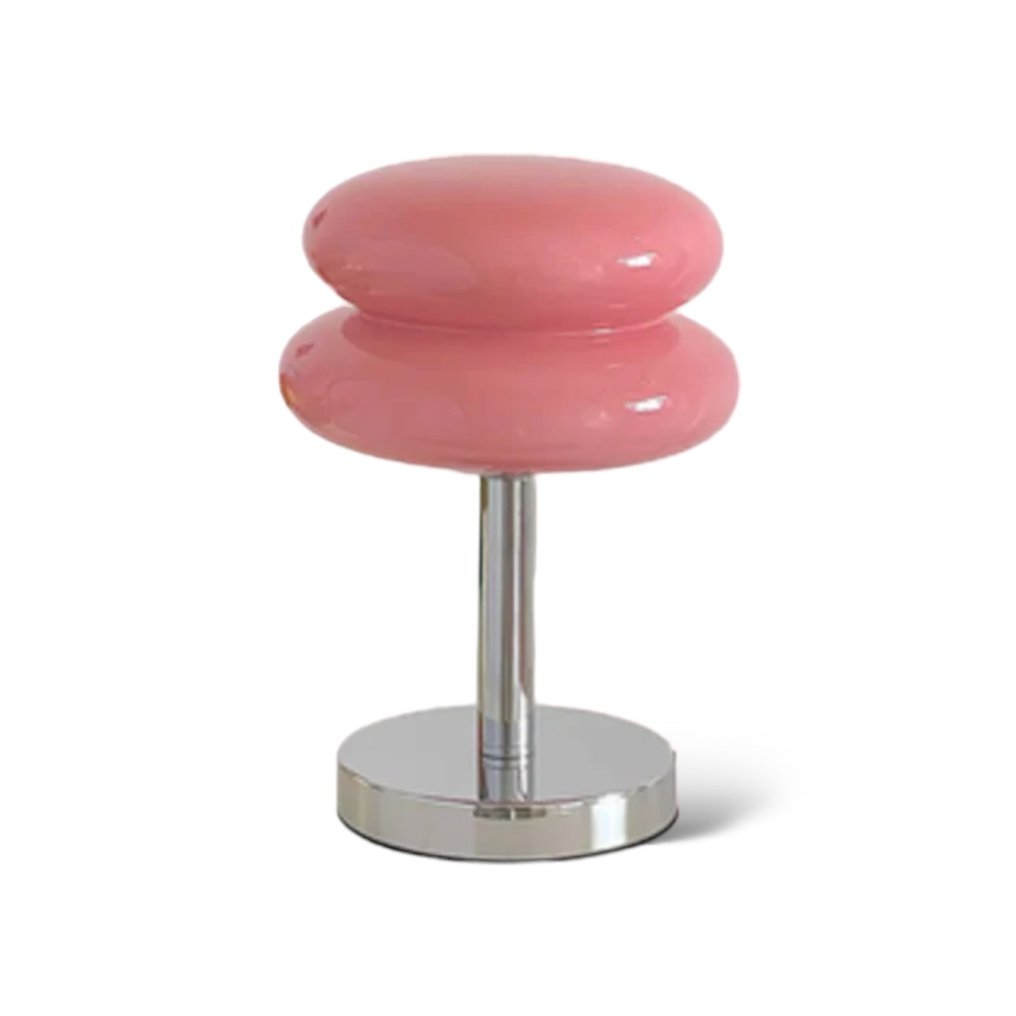 厚底のピンクのテーブルランプ