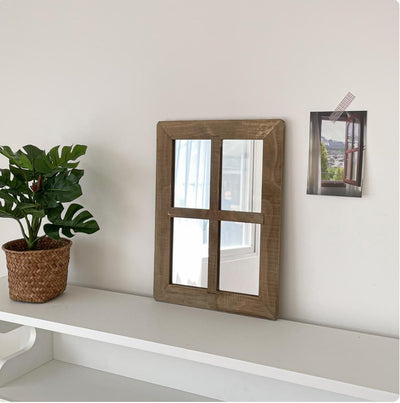 木製 窓風ミラー | wooden window mirror