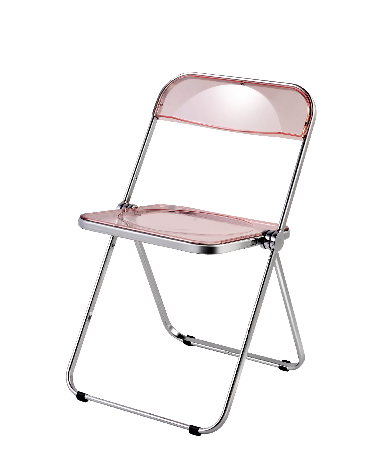 クリアピンクの折り畳み椅子